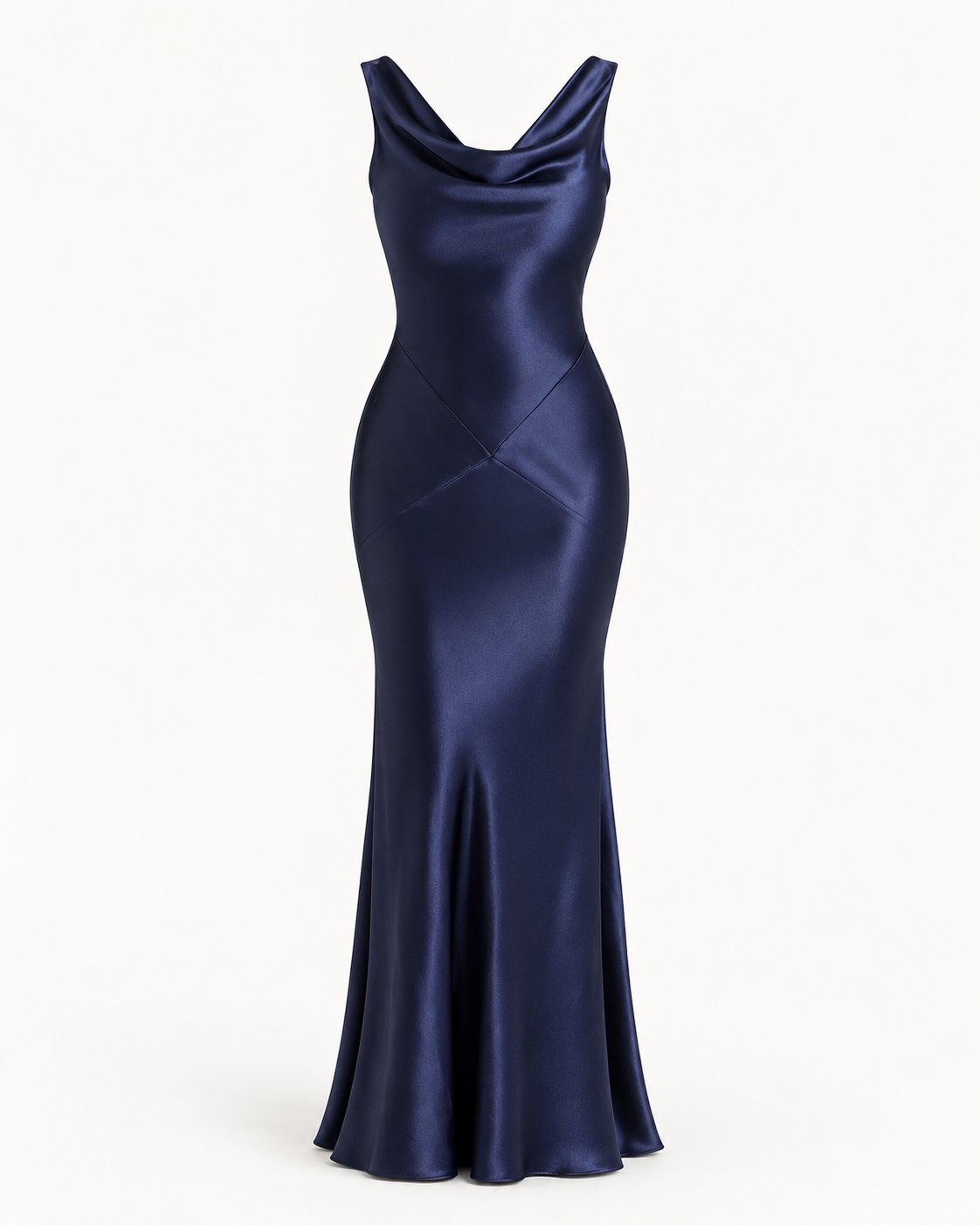 Vestido Comprido Acetinado com Costas Descobertas — Amarelo