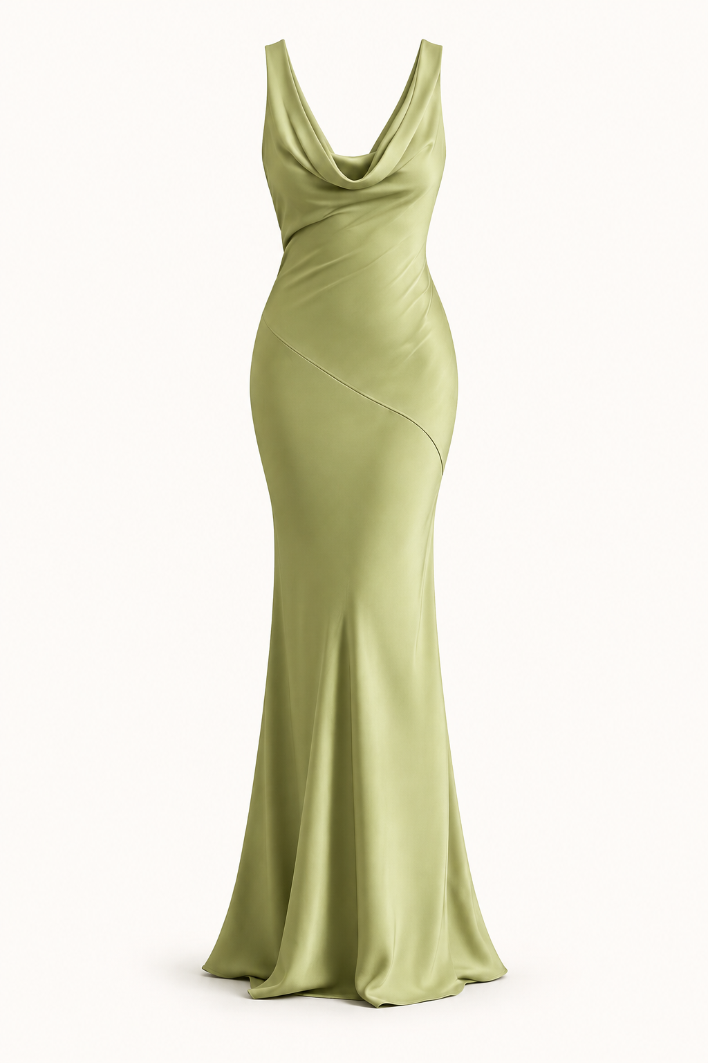 Vestido Comprido de Cetim com Costas Descobertas