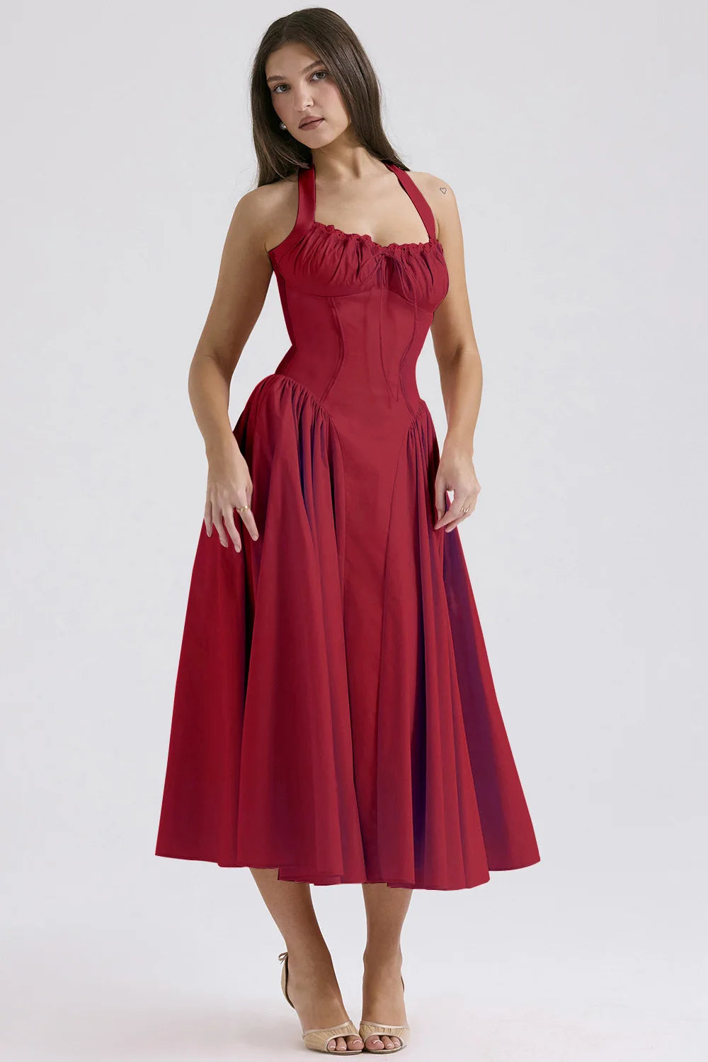 Vestido Midi Floral com Decote Halter — foto 48 | Tolobasao