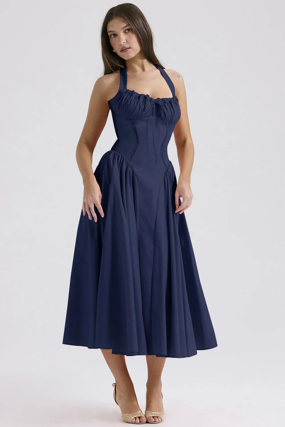 Vestido Midi Floral com Decote Halter — foto 51 | Tolobasao