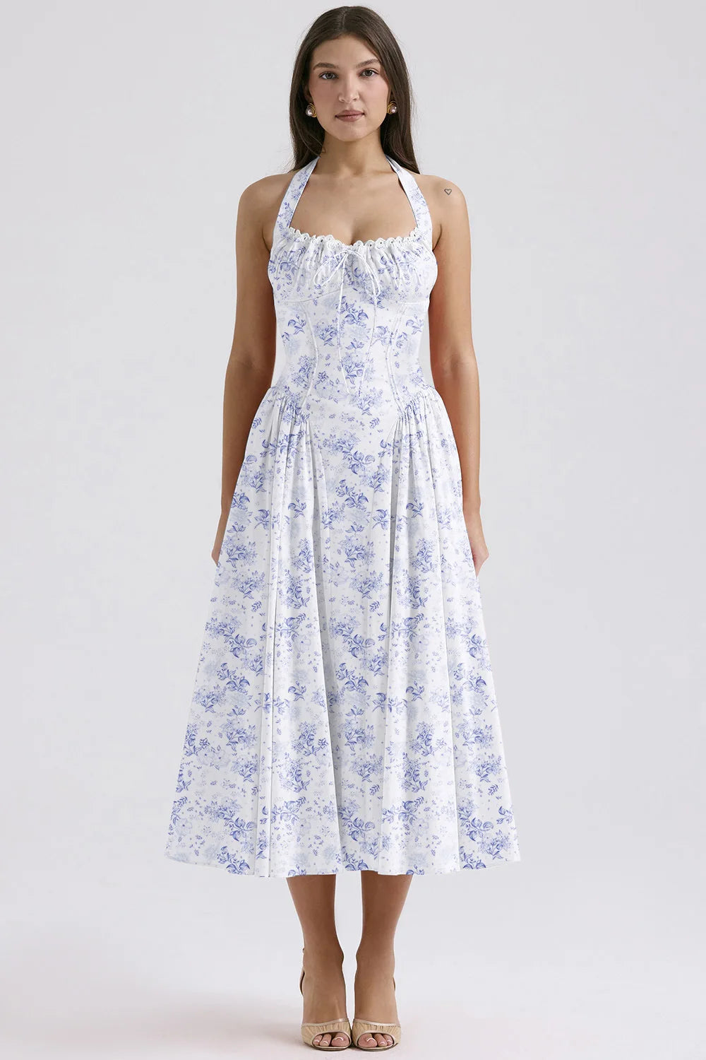 Vestido Midi Floral com Decote Halter — foto 45 | Tolobasao