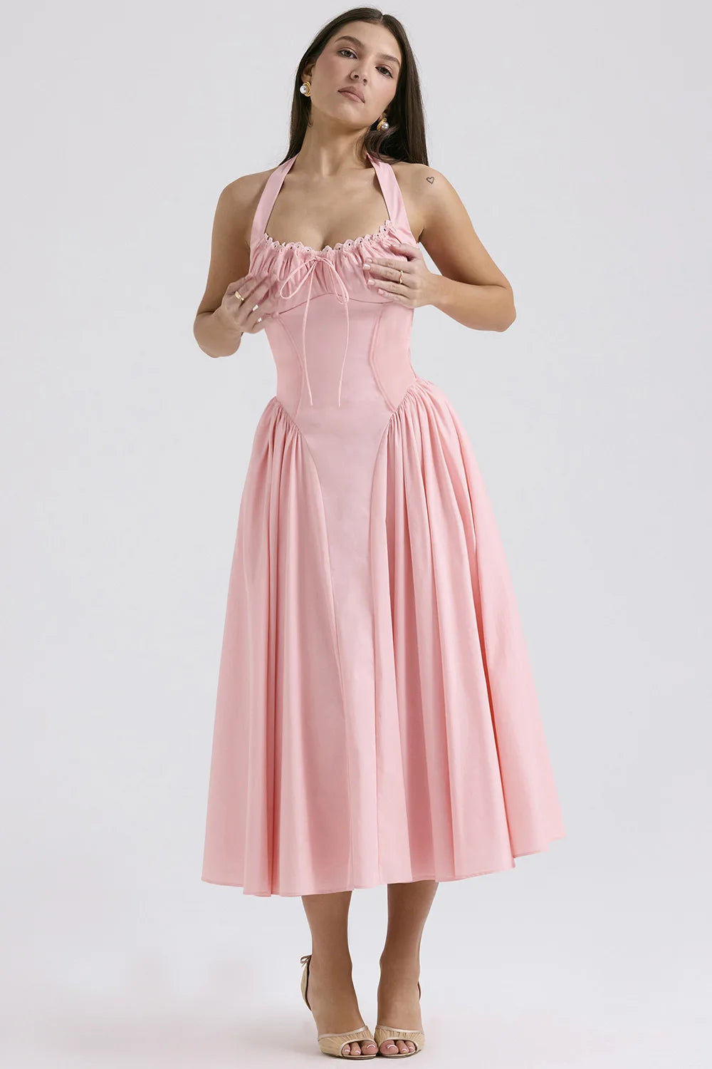 Vestido Midi Floral com Decote Halter — foto 42 | Tolobasao