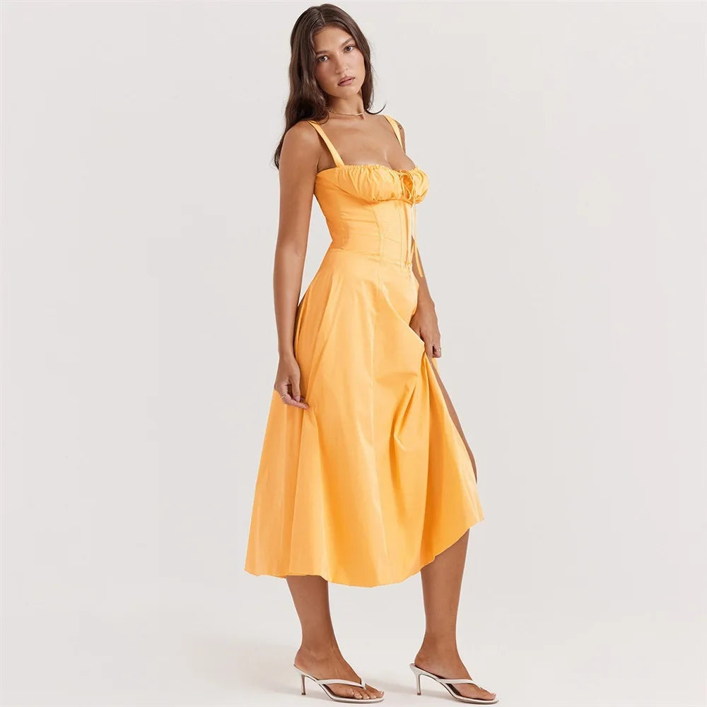 Vestido Midi com Corpete e Atacadores — foto 38 | Tolobasao