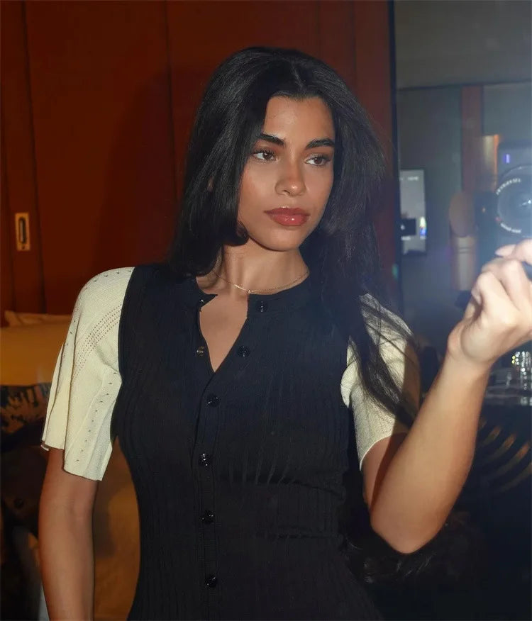 Vestido Midi de Malha com Botões — foto 44 | Tolobasao