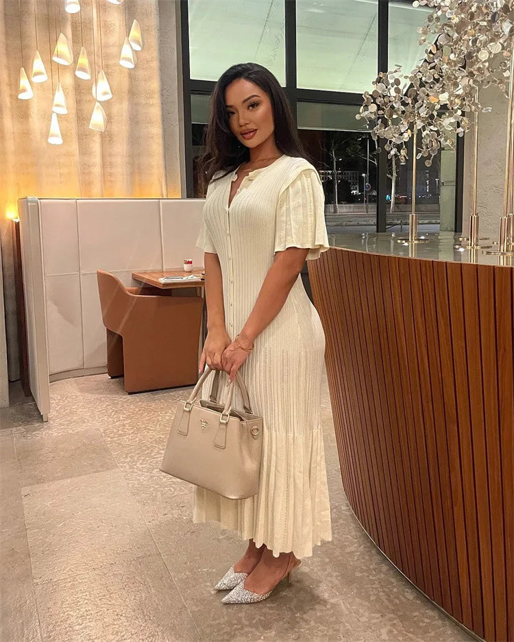 Vestido Midi de Malha com Botões — foto 40 | Tolobasao