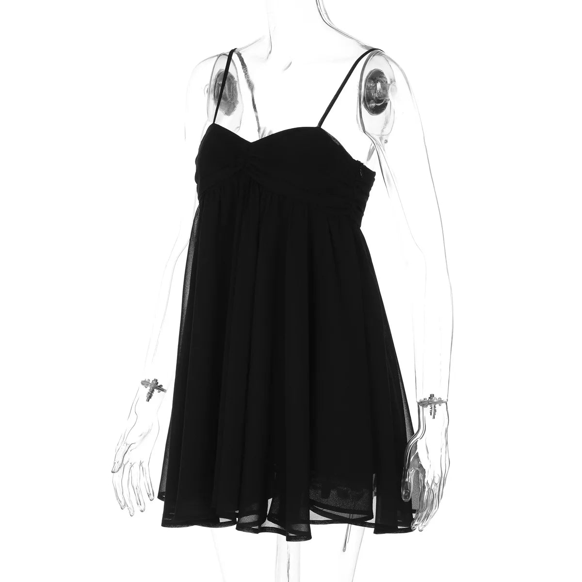 Vestido Curto de Chiffon com Alças — foto 10 | Tolobasao