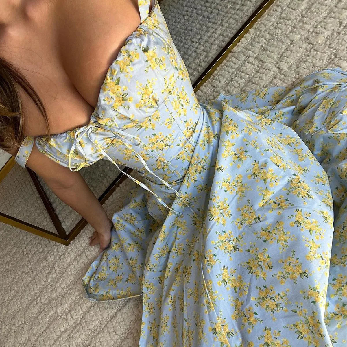 Vestido Midi Floral com Corpete e Fenda — Modelo A — foto 24 | Tolobasao
