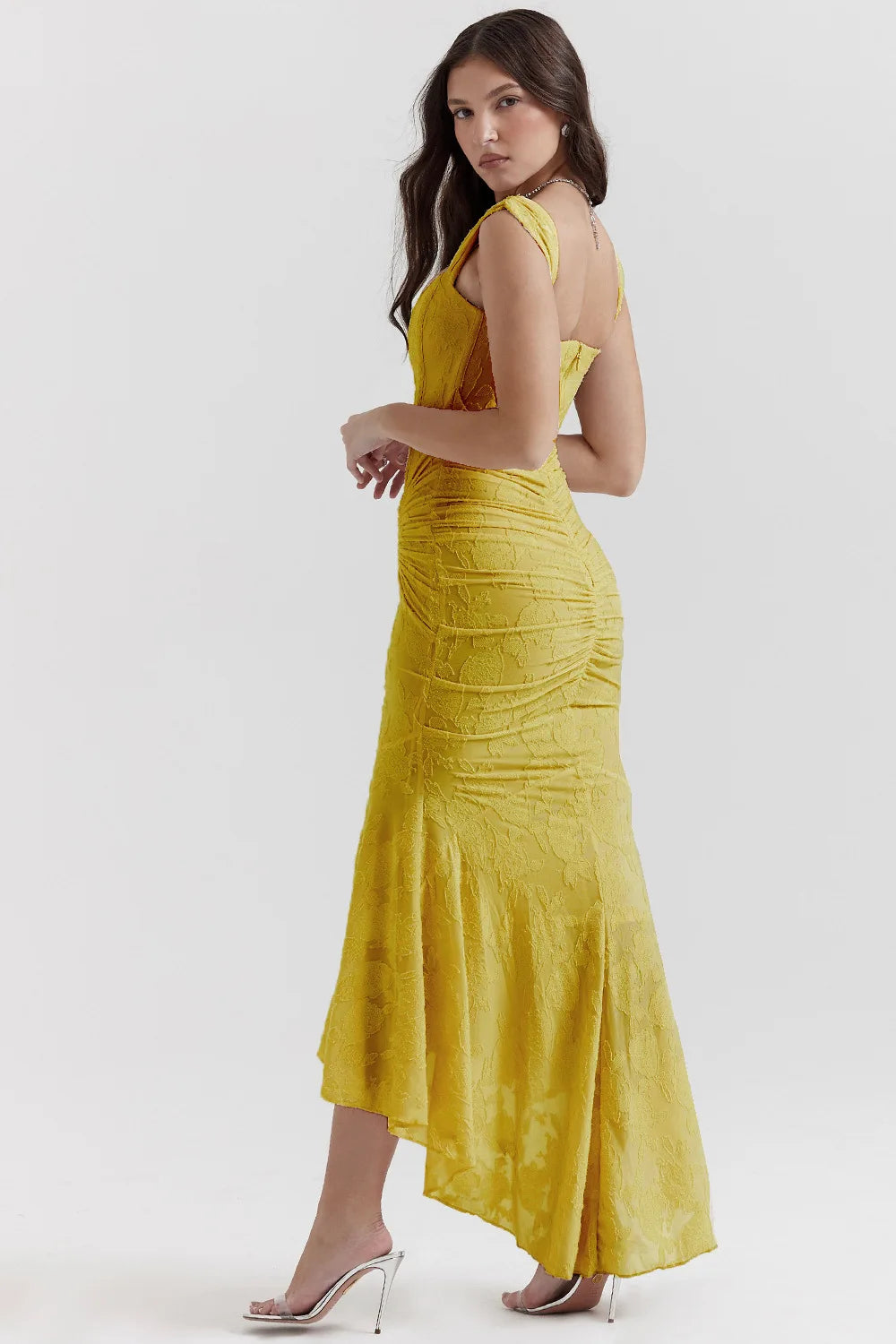 Vestido Comprido sem Alças com Corpete Jacquard — foto 25 | Tolobasao