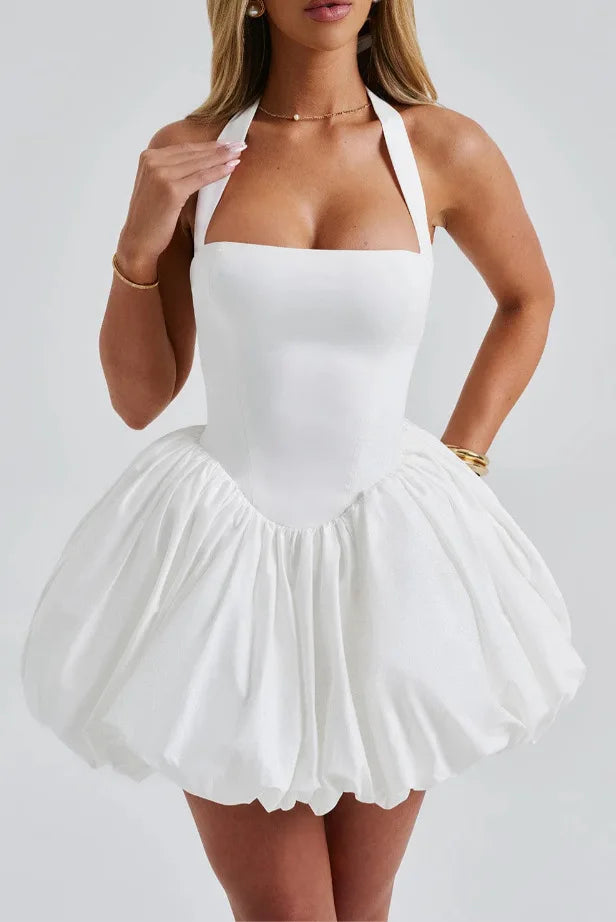 Vestido Curto Vermelho com Corpete e Decote Halter — foto 19 | Tolobasao