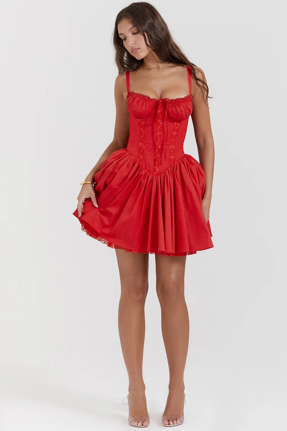 Vestido Curto Floral com Corpete — foto 32 | Tolobasao
