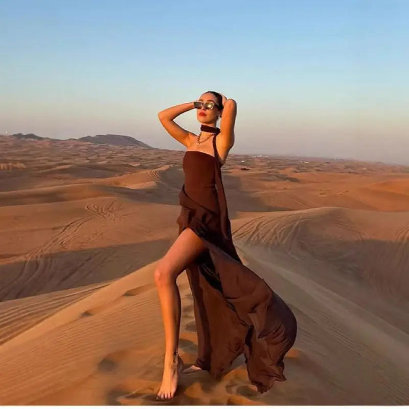 Vestido Comprido sem Alças com Tule — foto 38 | Tolobasao