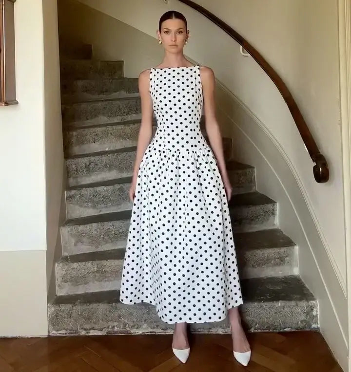 Vestido Comprido de Bolas sem Mangas — foto 16 | Tolobasao