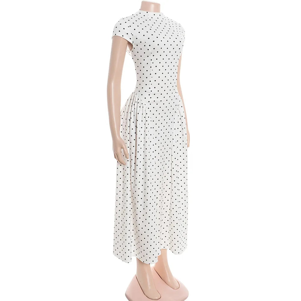 Vestido Comprido Vintage de Bolas sem Mangas — foto 12 | Tolobasao