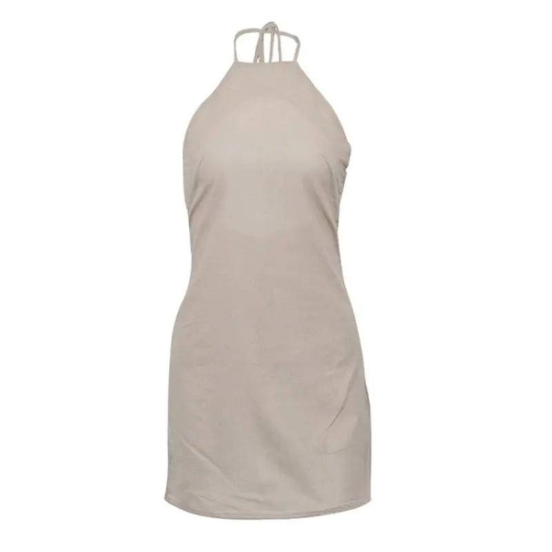 Vestido Curto de Linho com Decote Halter — foto 27 | Tolobasao