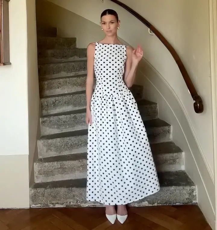 Vestido Comprido de Bolas sem Mangas — foto 15 | Tolobasao