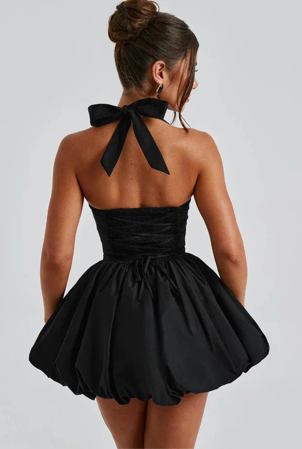 Vestido Curto Vermelho com Corpete e Decote Halter — foto 27 | Tolobasao