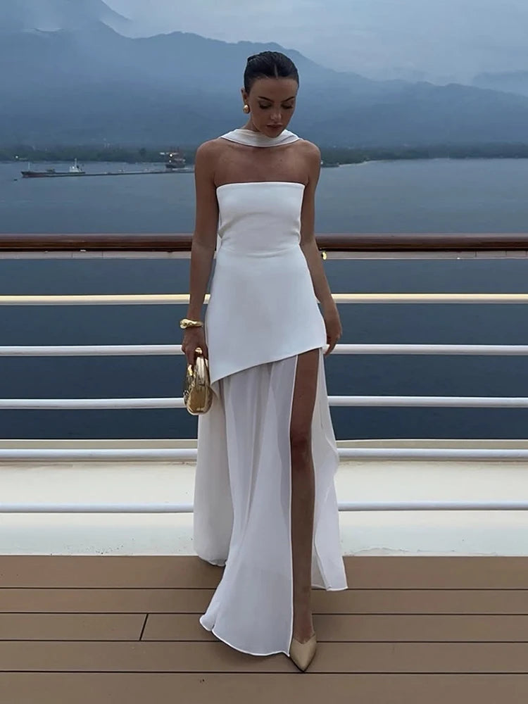 Vestido Comprido sem Alças com Tule — foto 1 | Tolobasao