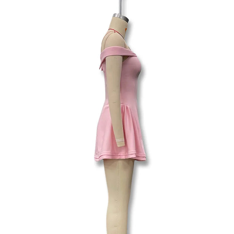 Vestido Curto Rosa de Ombros Descobertos — foto 20 | Tolobasao
