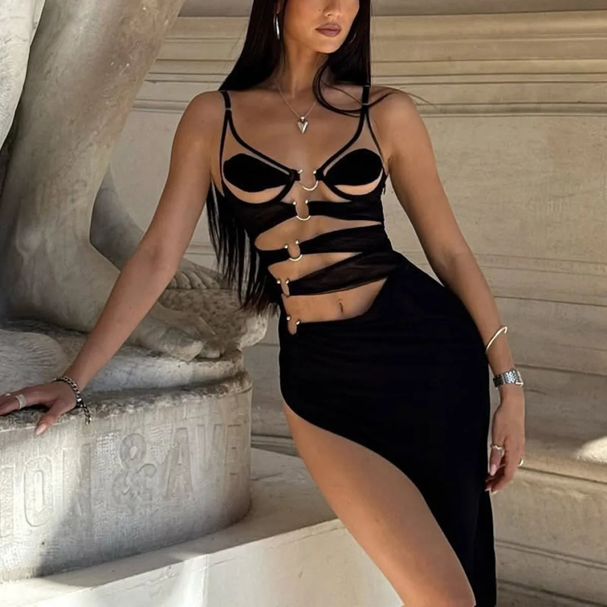 Conjunto de Lingerie com Detalhes Metálicos 2 Peças — Tolobasao