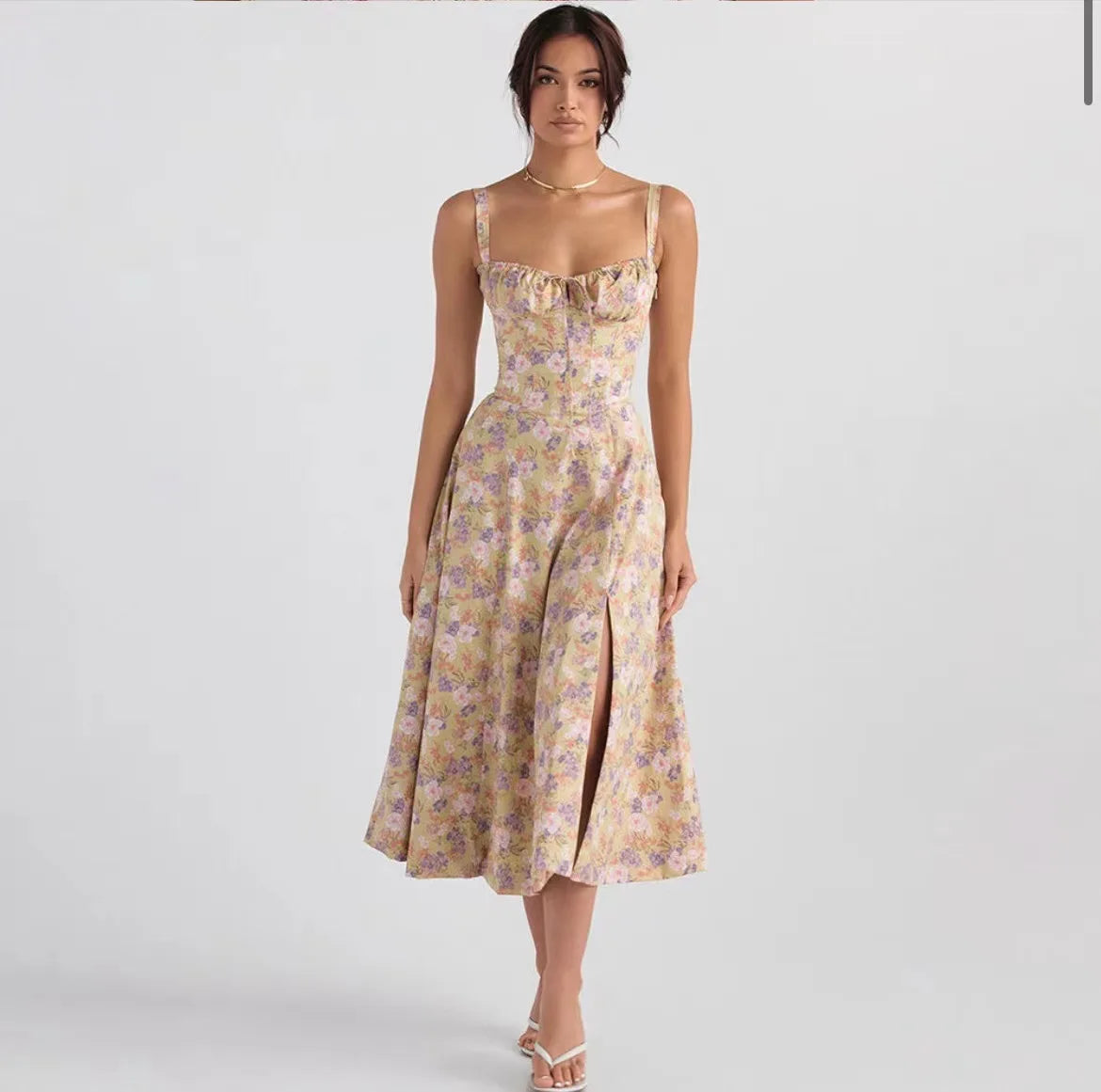 Vestido Midi com Corpete e Atacadores — foto 42 | Tolobasao