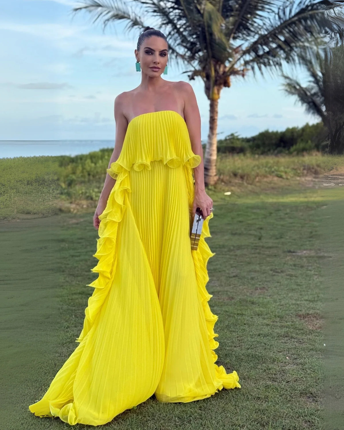 Vestido Comprido sem Alças com Folhos — foto 15 | Tolobasao
