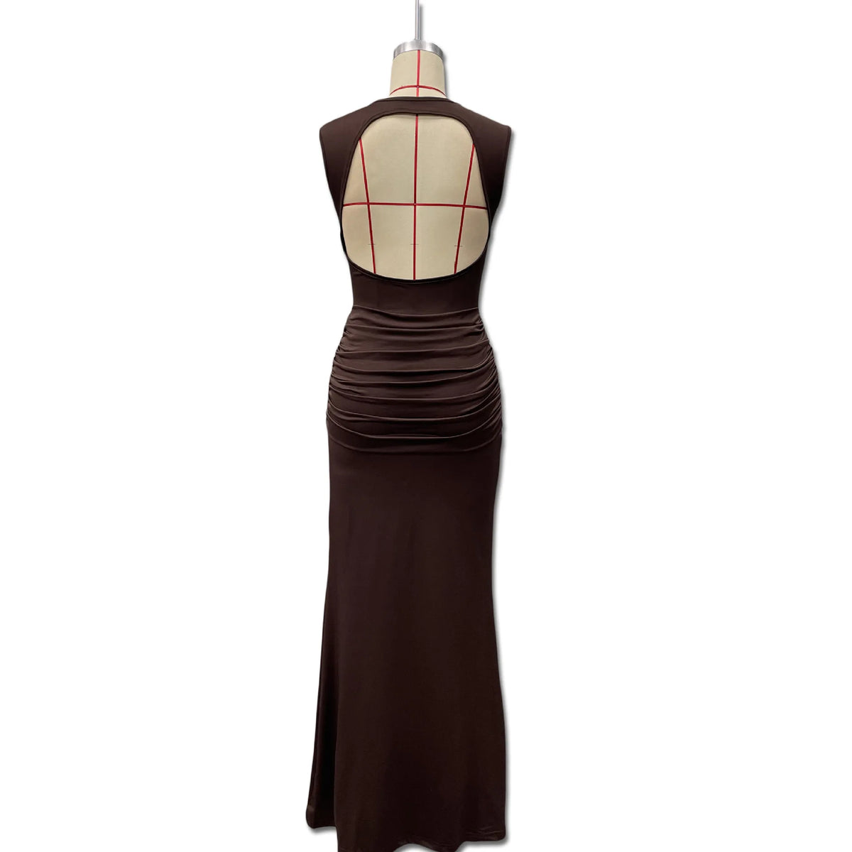 Vestido Comprido sem Mangas com Costas Descobertas — foto 16 | Tolobasao