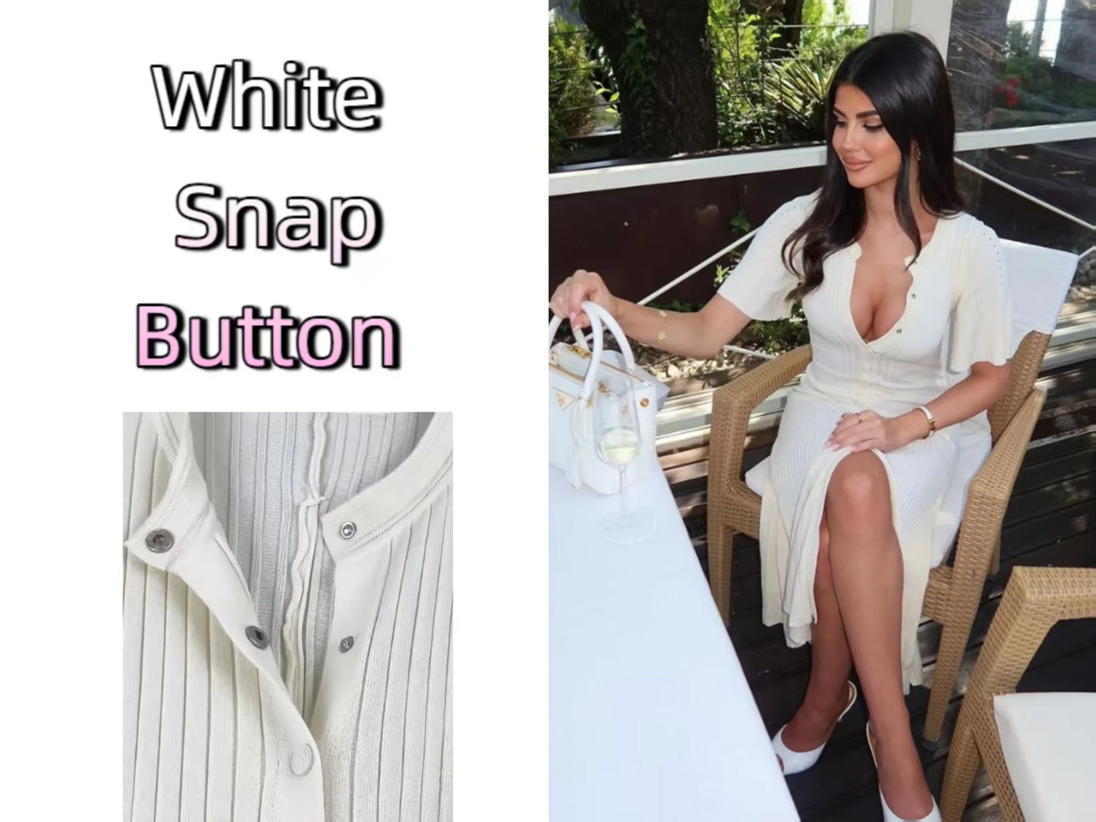 Vestido Midi de Malha com Botões — foto 54 | Tolobasao