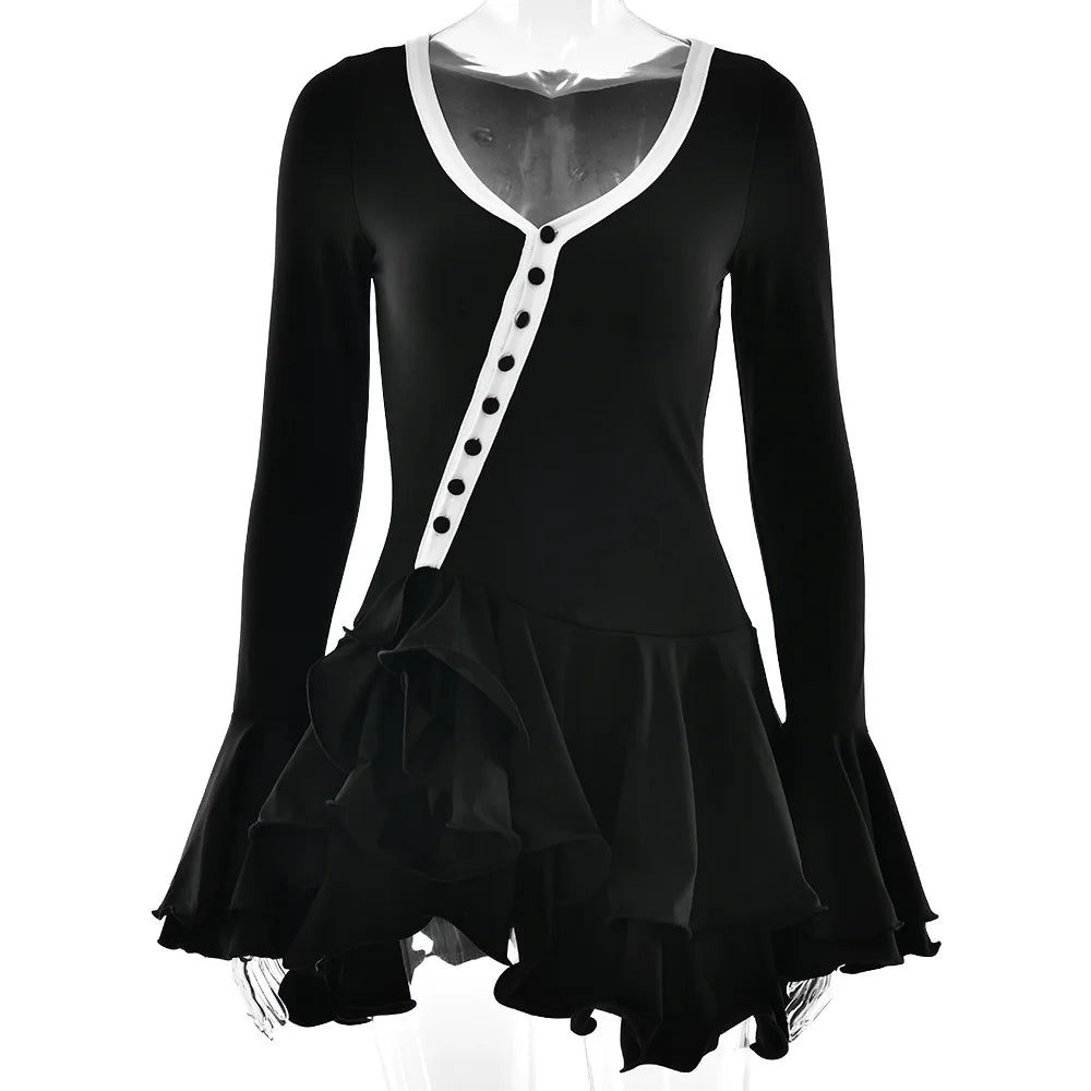 Vestido Curto com Folhos e Mangas Amplas — foto 12 | Tolobasao
