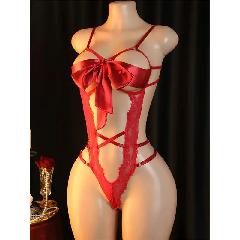 Body Renda com Laço Decorativo