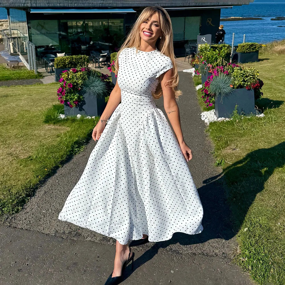 Vestido Comprido Vintage de Bolas sem Mangas — foto 29 | Tolobasao