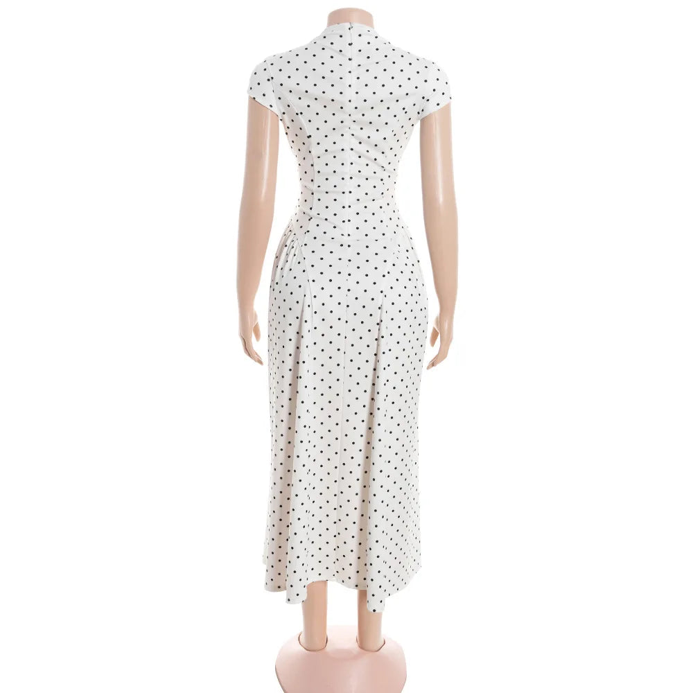 Vestido Comprido Vintage de Bolas sem Mangas — foto 13 | Tolobasao