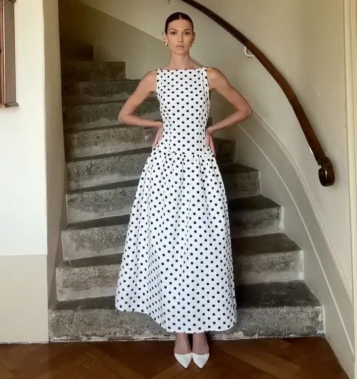 Vestido Comprido de Bolas sem Mangas — foto 21 | Tolobasao