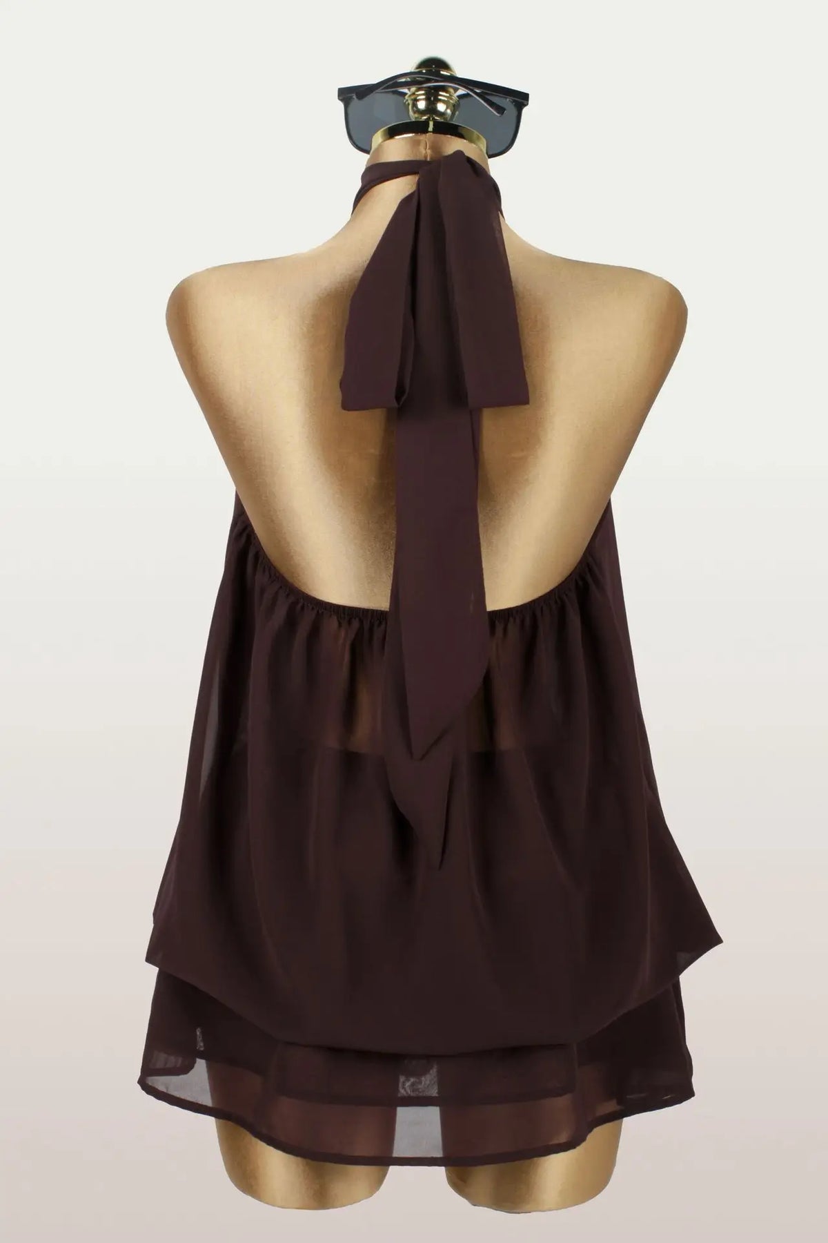 Vestido Curto de Chiffon com Decote Halter — foto 25 | Tolobasao