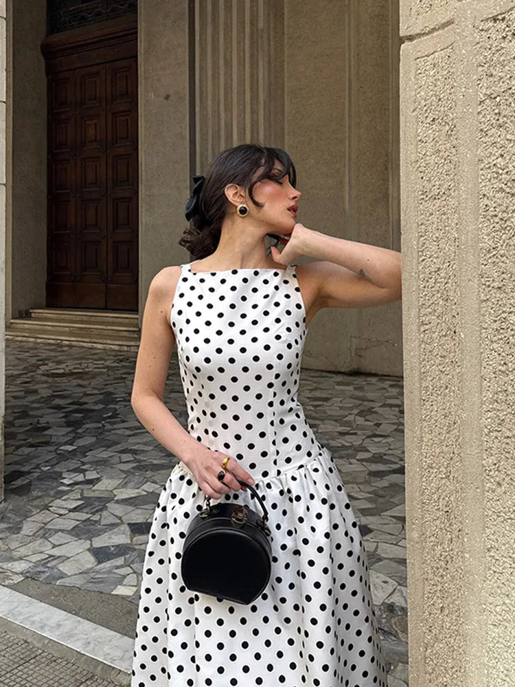 Vestido Comprido de Bolas sem Mangas — foto 24 | Tolobasao