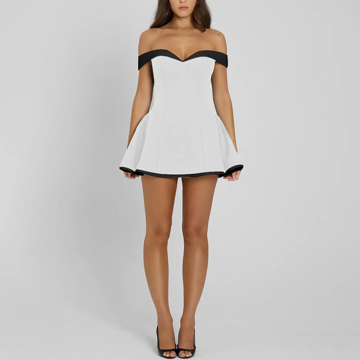 Vestido Curto Rosa de Ombros Descobertos — foto 45 | Tolobasao