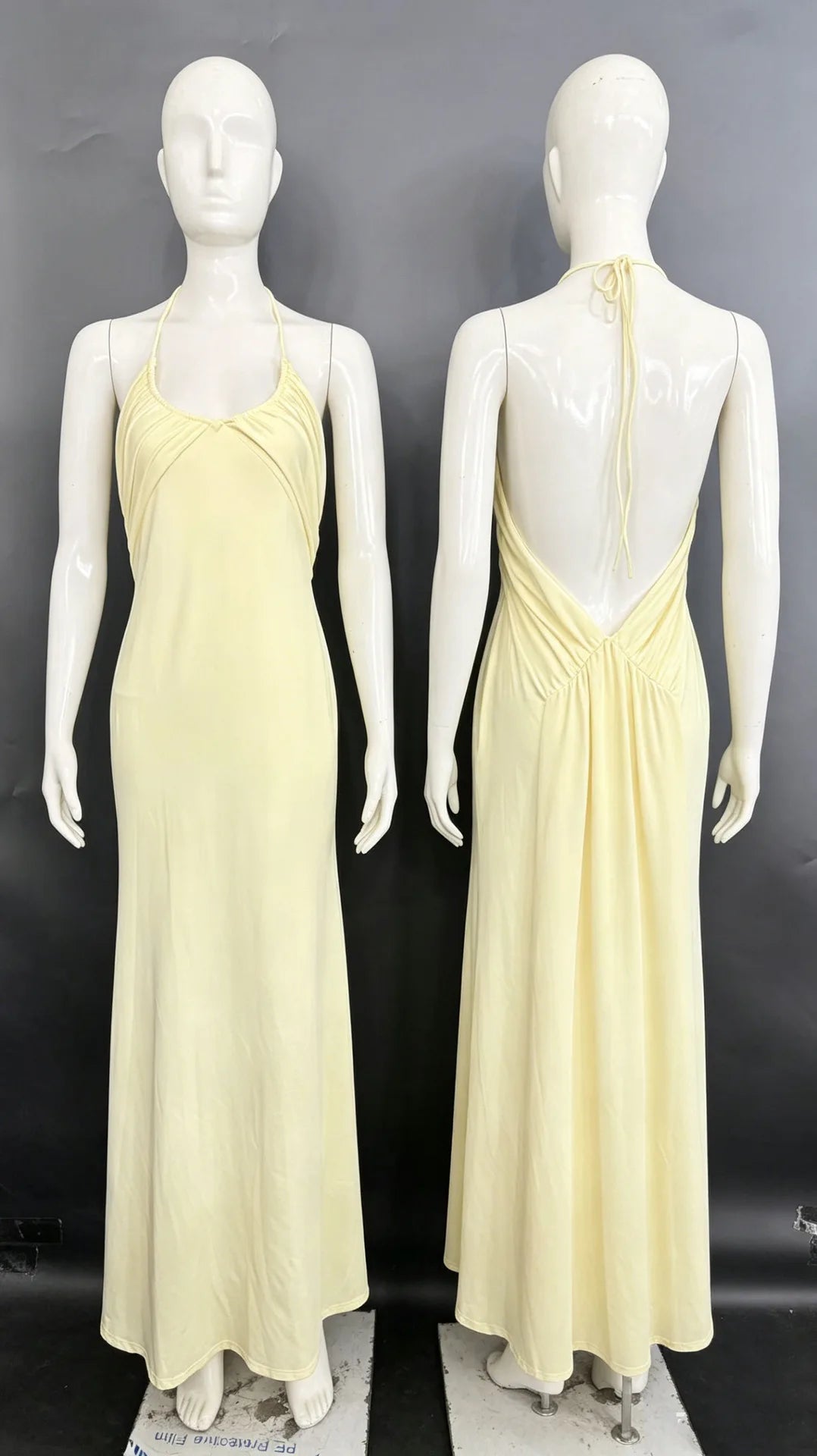 Vestido Comprido Amarelo com Folhos — foto 11 | Tolobasao