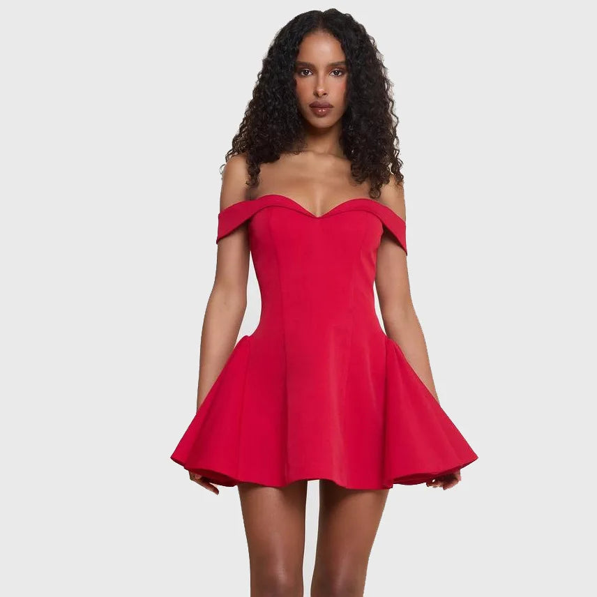 Vestido Curto Rosa de Ombros Descobertos — foto 44 | Tolobasao