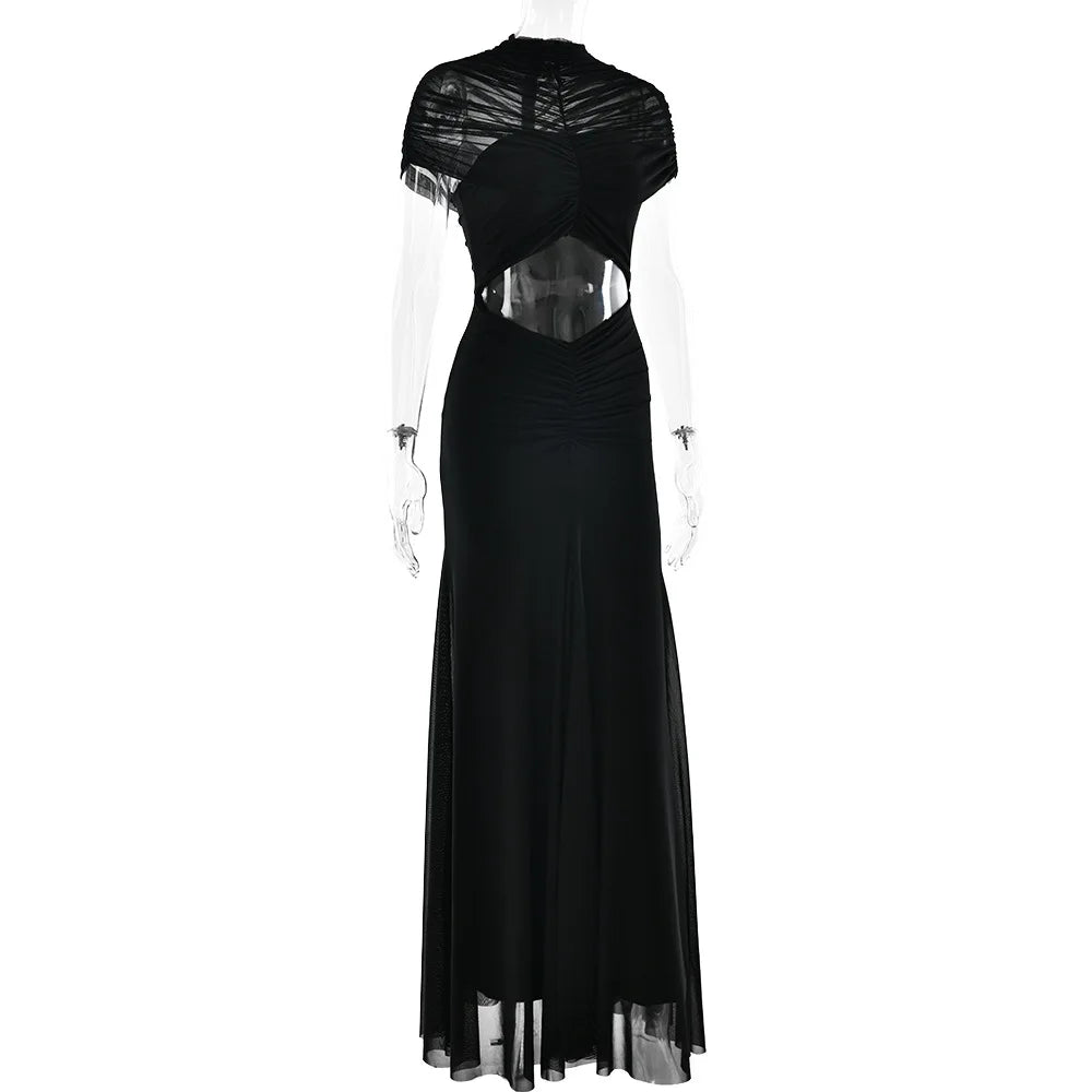 Vestido Comprido Franzido em Tule — foto 11 | Tolobasao