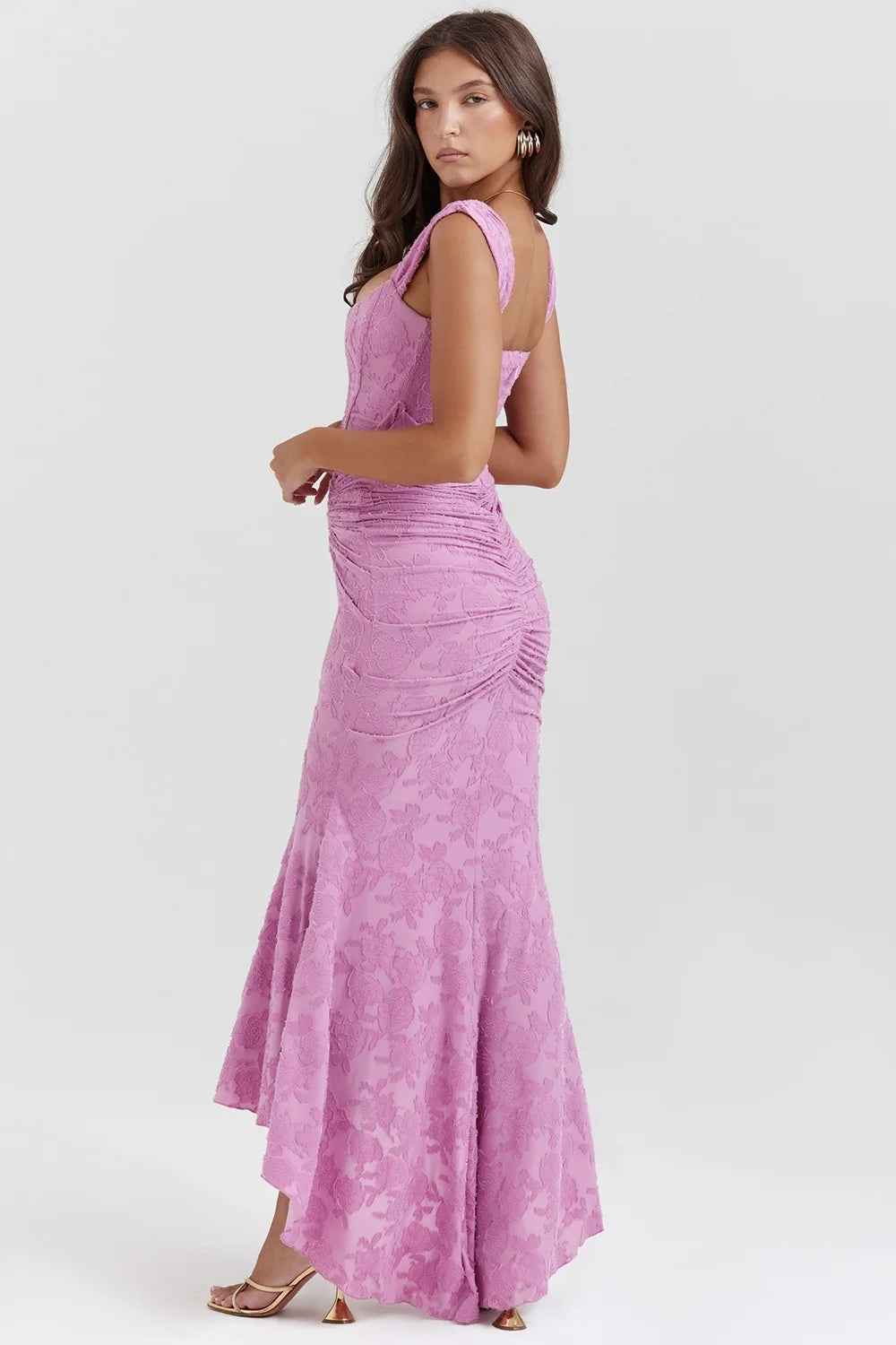 Vestido Comprido sem Alças com Corpete Jacquard — foto 17 | Tolobasao