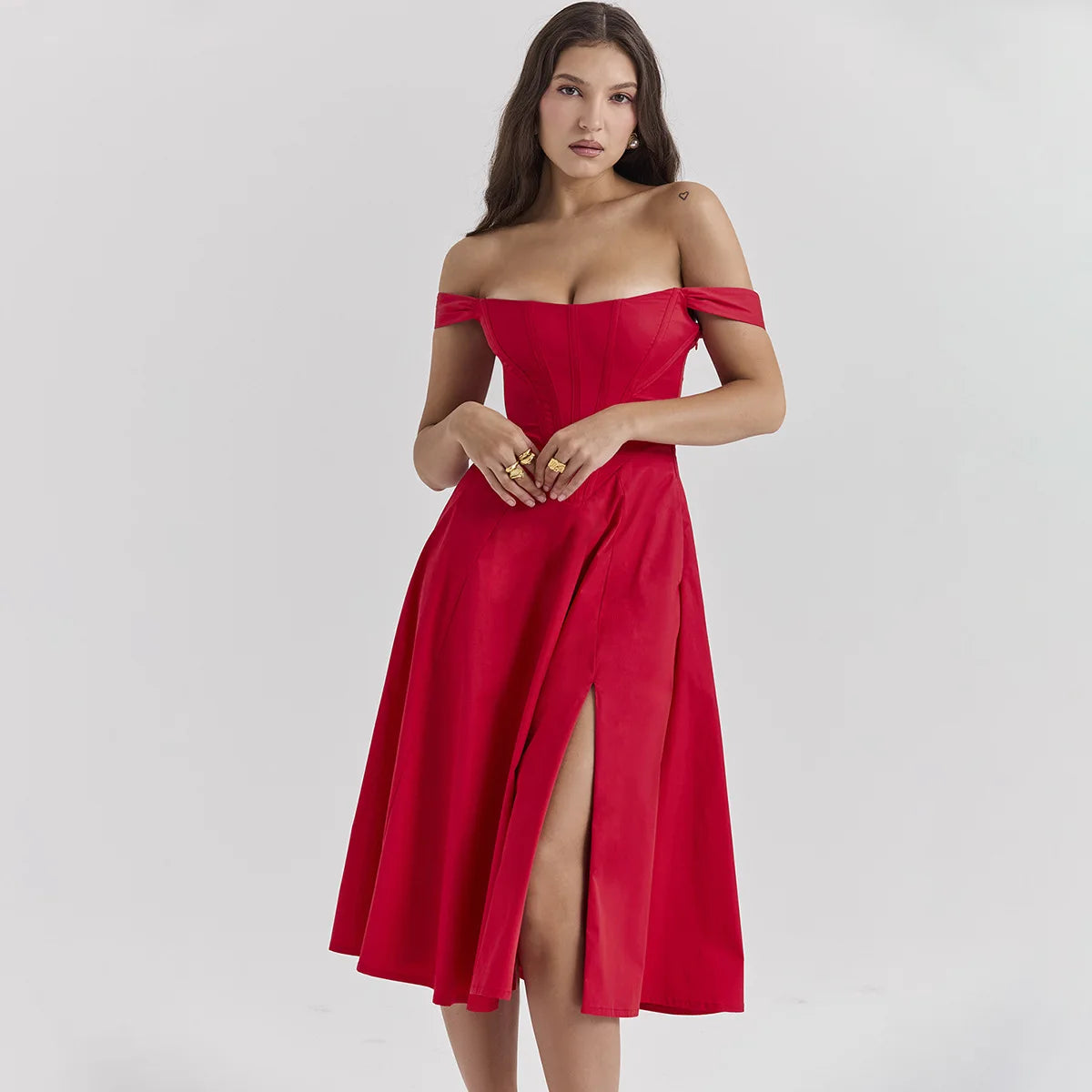 Vestido Midi Floral com Corpete e Bolsos — foto 31 | Tolobasao