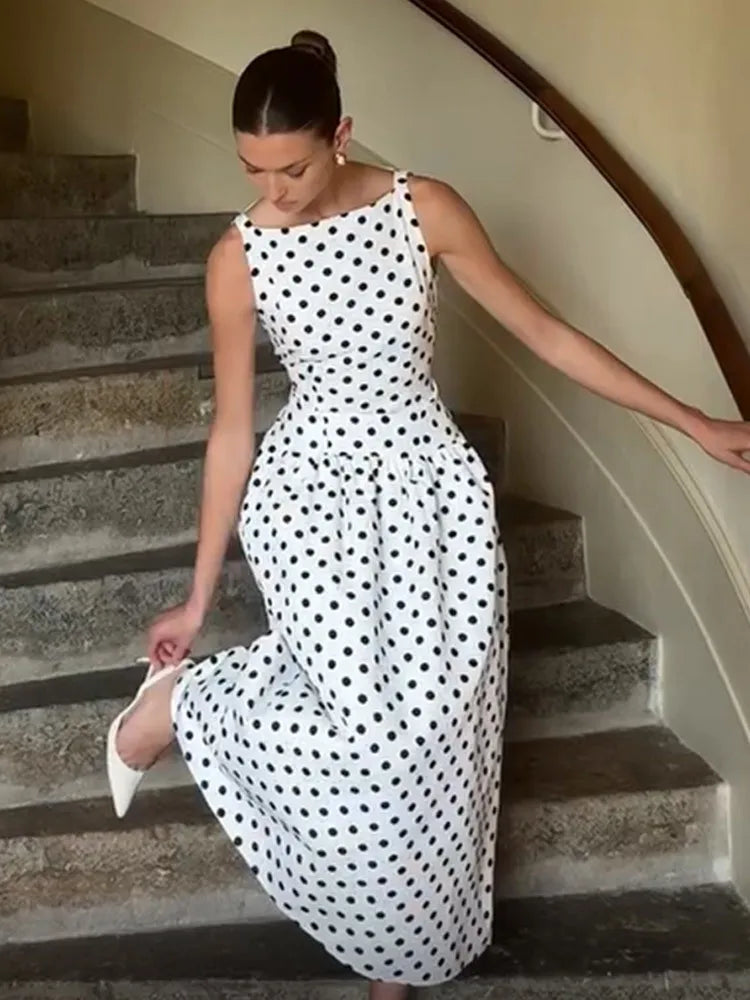 Vestido Comprido de Bolas sem Mangas — foto 22 | Tolobasao