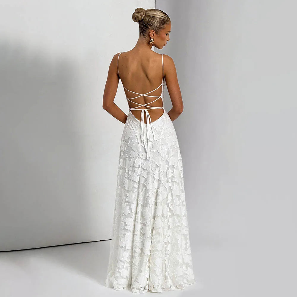 Vestido Comprido de Chiffon com Costas Descobertas — foto 30 | Tolobasao