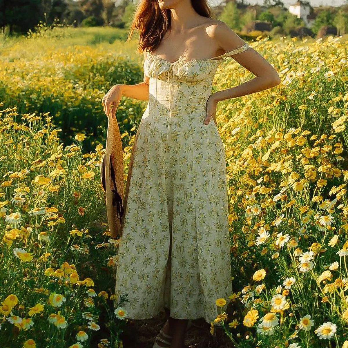 Vestido Midi Floral com Corpete e Fenda — Modelo A — foto 13 | Tolobasao