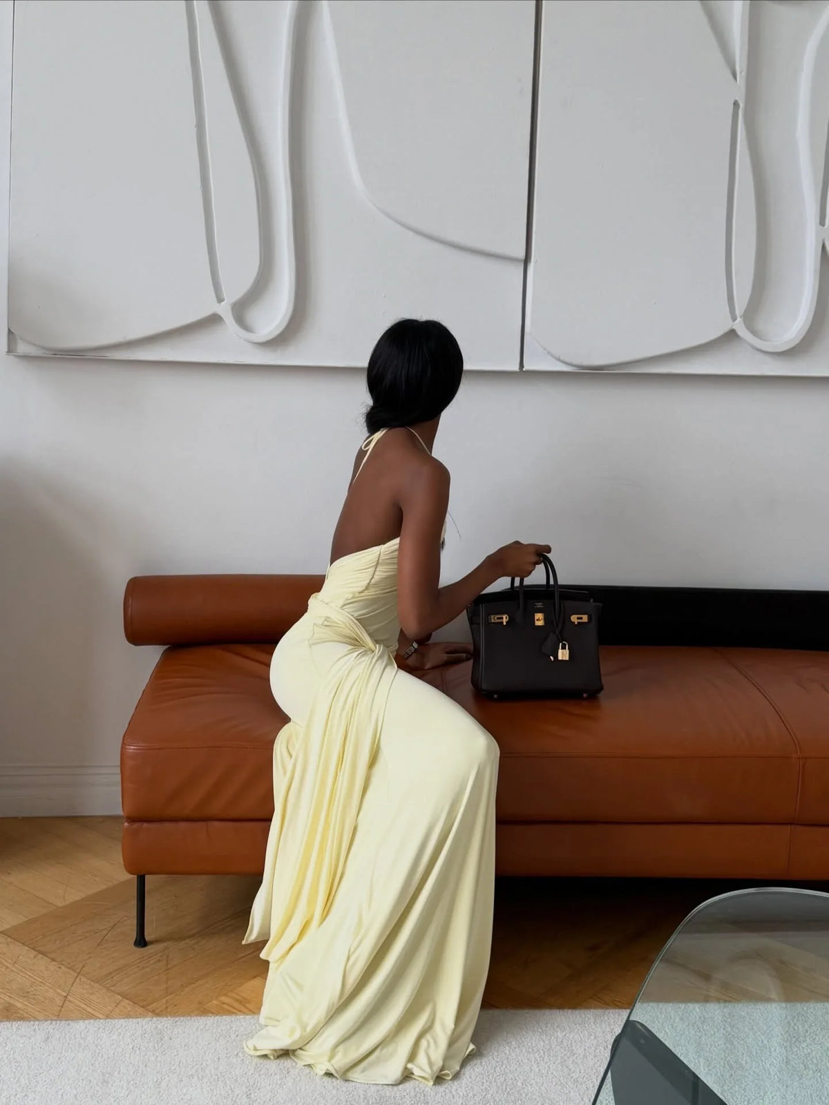 Vestido Comprido Amarelo com Folhos — foto 28 | Tolobasao