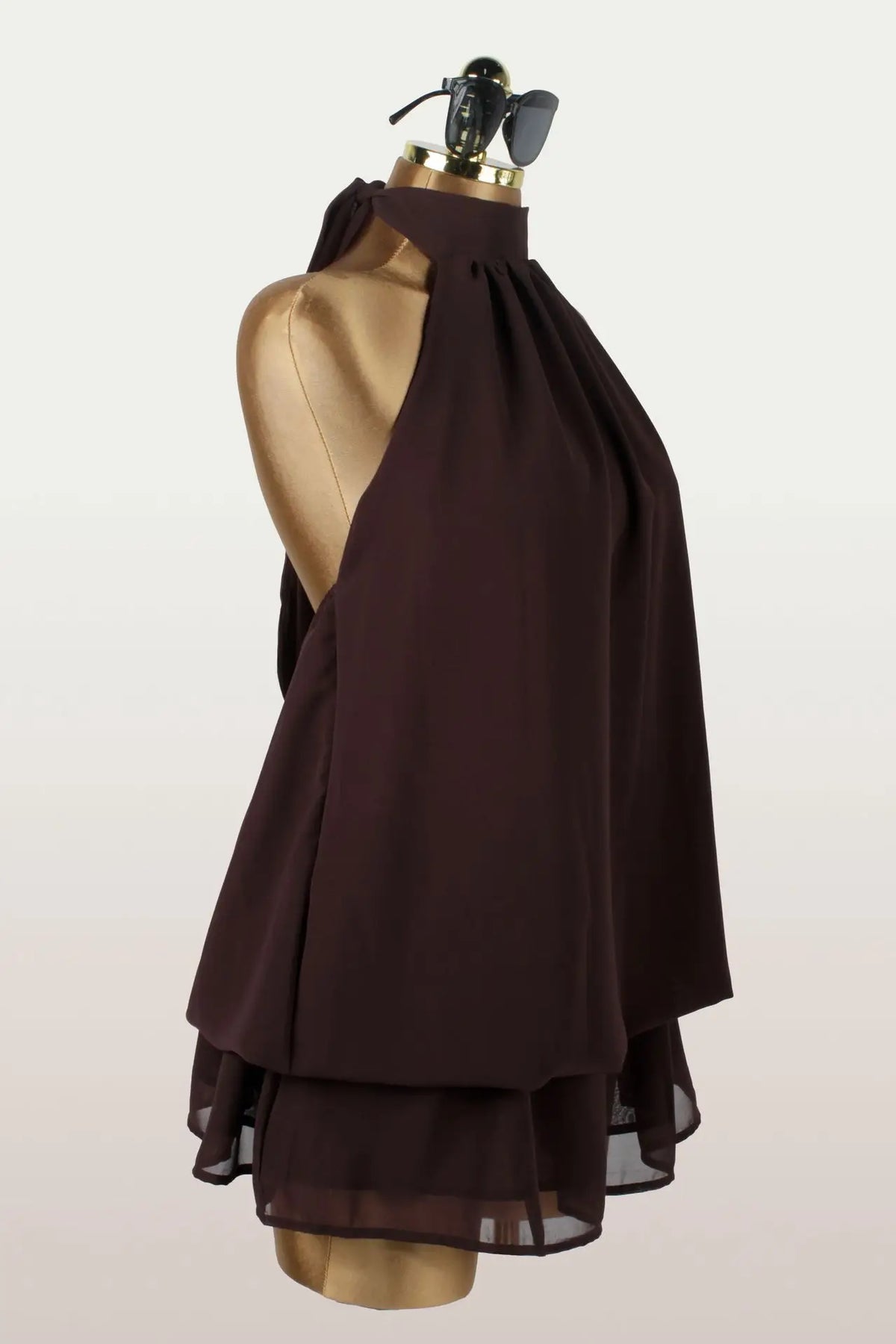 Vestido Curto de Chiffon com Decote Halter — foto 24 | Tolobasao