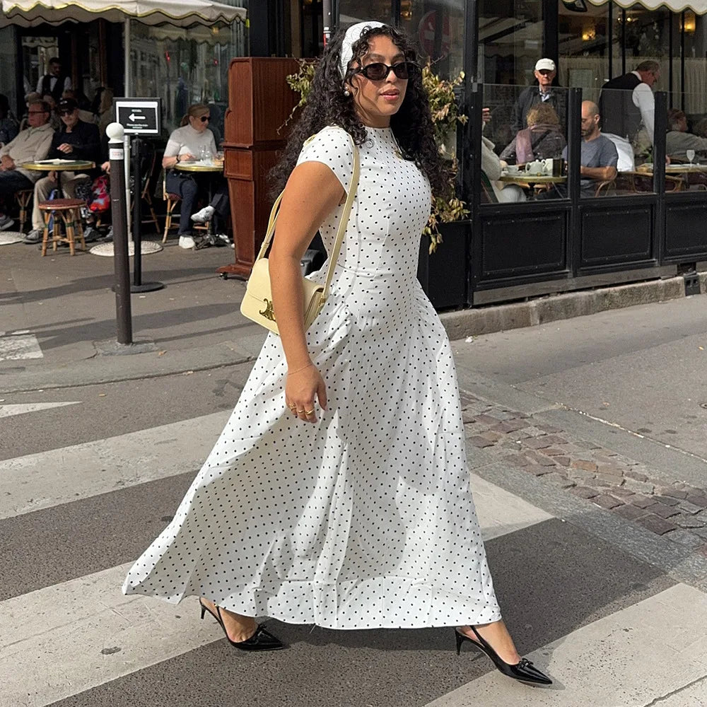 Vestido Comprido Vintage de Bolas sem Mangas — foto 27 | Tolobasao