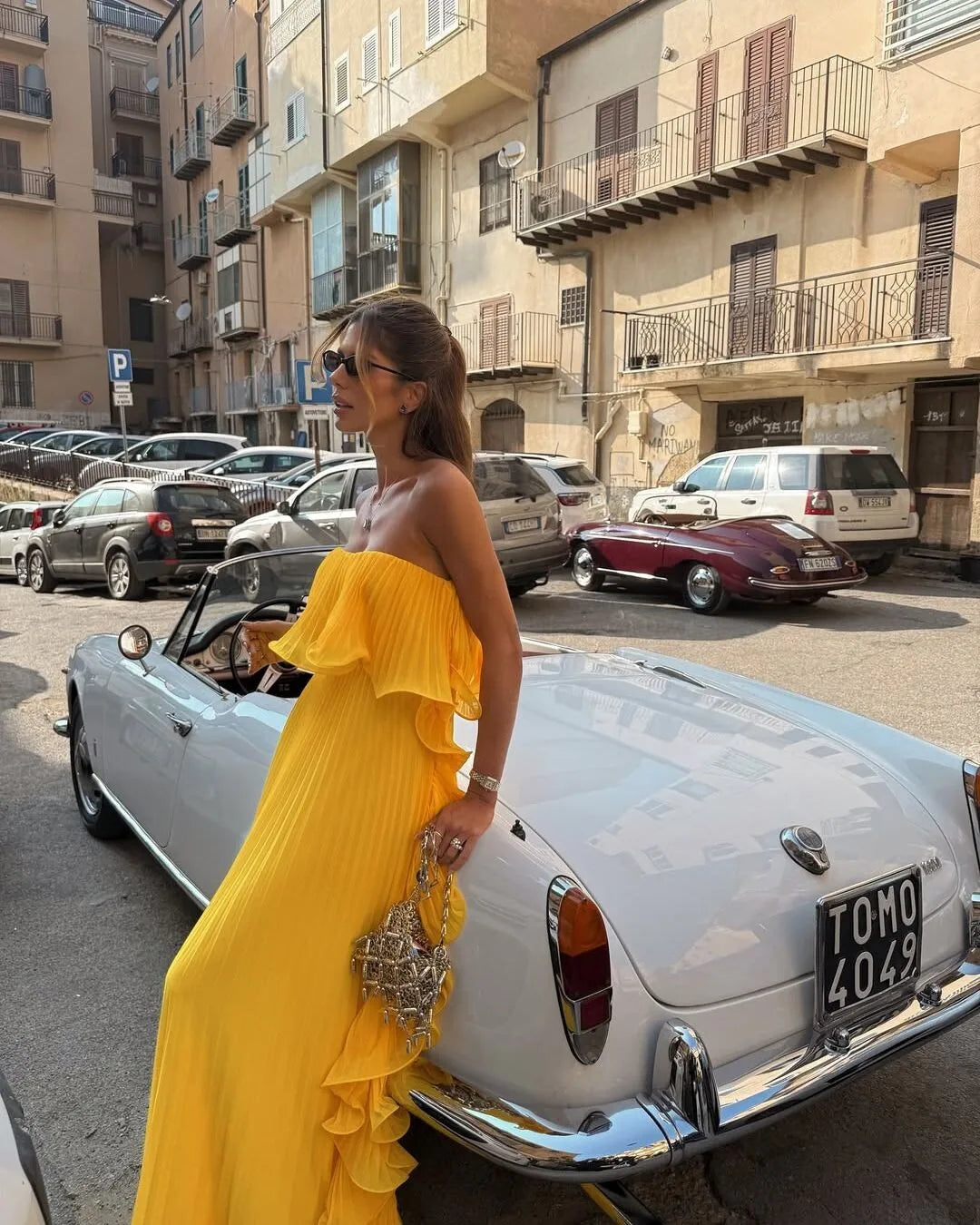 Vestido Comprido sem Alças com Folhos — foto 3 | Tolobasao