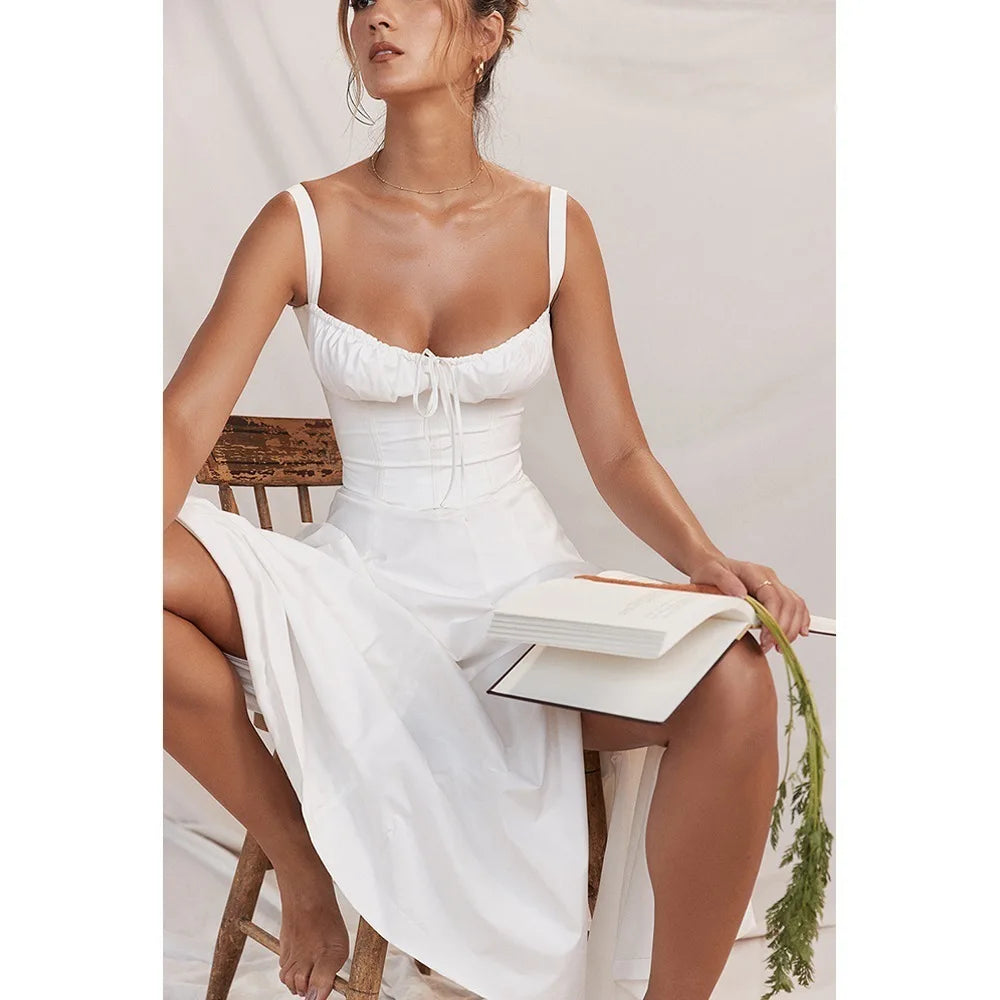 Vestido Midi com Corpete e Atacadores — foto 35 | Tolobasao