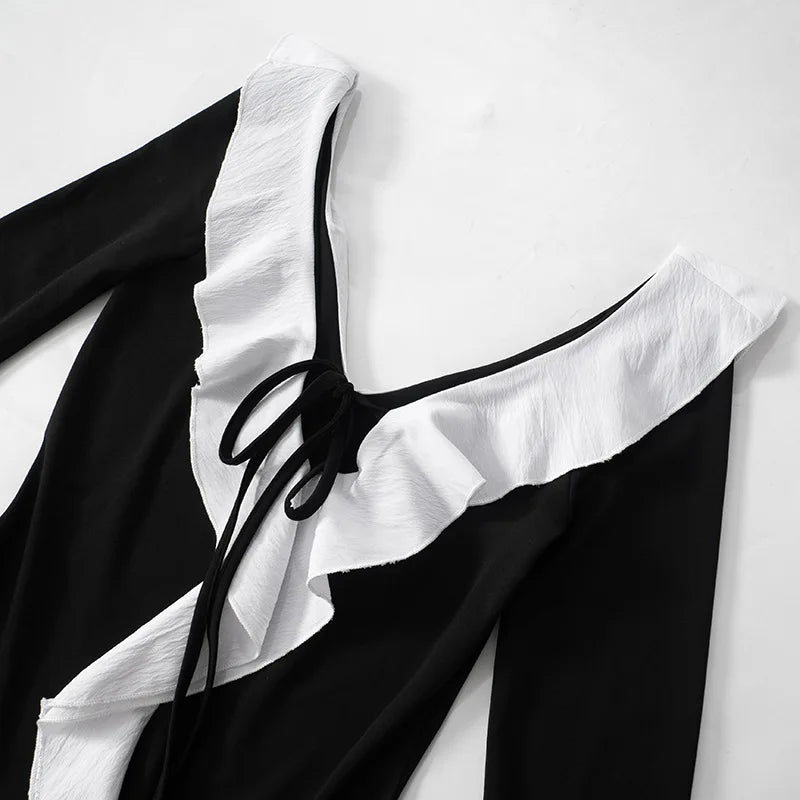 Vestido Curto com Folhos e Mangas Amplas — foto 24 | Tolobasao