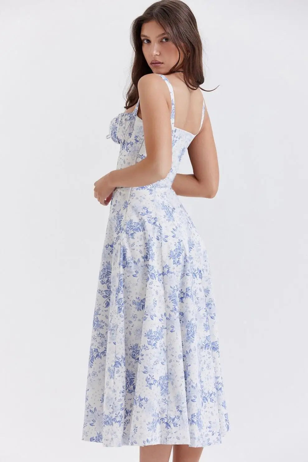 Vestido Midi com Corpete e Atacadores — foto 17 | Tolobasao